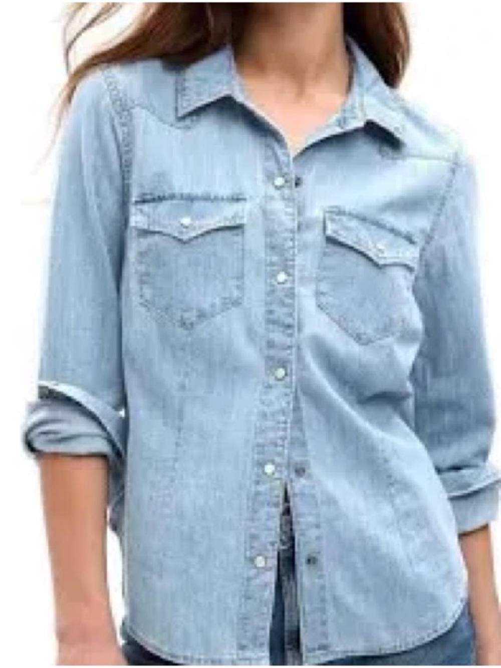 GAP Light Blue Denim Button-Down Shirt